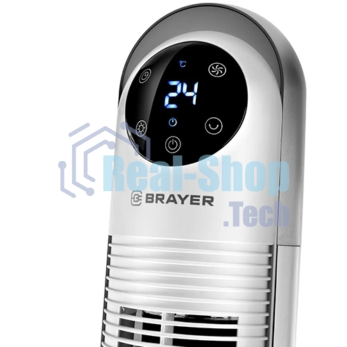 Вентилятор BRAYER BR4956, эл.упр.,пульт ДУ,вращение,мощ-ть 60Вт, LED дисплей,3 скор.Таймер
