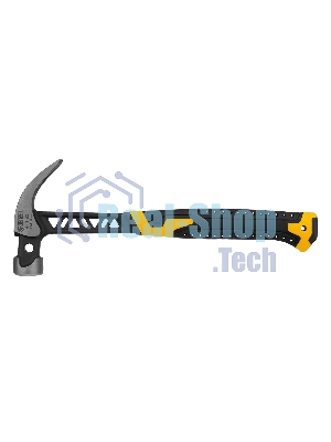 Молоток-гвоздодер Denzel 450 г, цельнокованый, боек с магнитом, двухкомп. обрезин. рук-ка