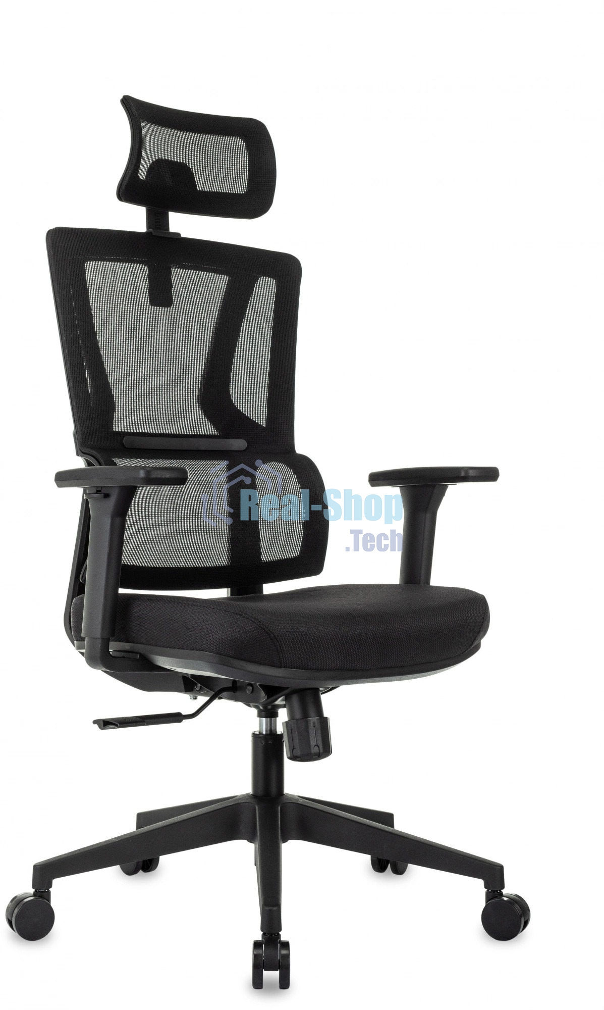 Кресло руководителя Бюрократ MC-711N-H черный, сетка/ткань, с подголов. крестов. пластик