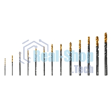 Набор сверл по металлу Denzel 1,5-6,5 мм, HSS-Tin, Golden Tip, 13 шт