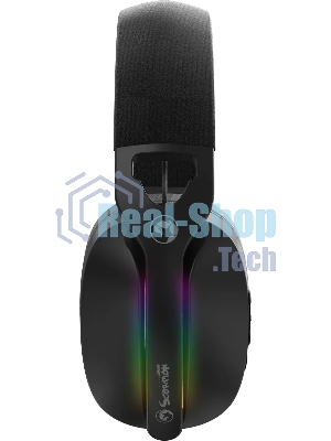 Гарнитура MARVO HG9086W Pulz 70W чёрный, беспроводная + проводная, радиоканал, до 10 ч, съёмный микрофон, подсветка, совместимость с PS5, Xbox