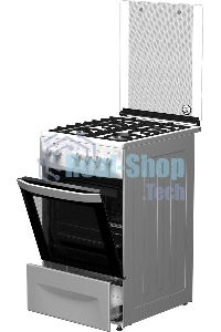 Плита комбинированная Darina 1D1 КМ 241 311 W белый/черный, конфорок 4 шт, духовка 50 л, 50 см x 85 см x 60 см