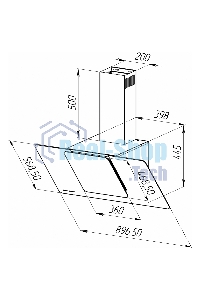 Вытяжка каминная Zigmund & Shtain K 150.9 S нержавеющая сталь, 90 см, 1100 куб. м/ч, 65 дБ