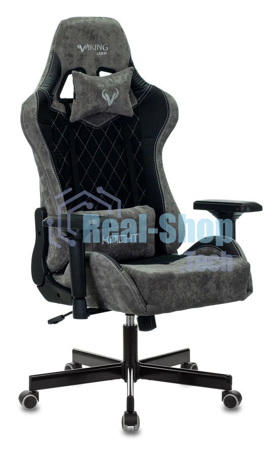 Кресло игровое Бюрократ VIKING 7 KNIGHT B FABRIC черный текстиль/эко.кожа крестовина металл/пластик