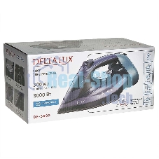 Утюг Delta LUX DE-3009 черный/фиолетовый, 3000 Вт, 25 г/мин, 190 г/мин, 300 мл
