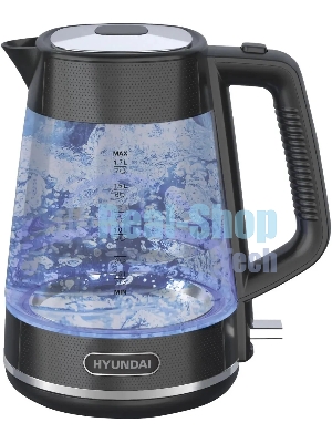 Чайник электрический Hyundai HYK-G3503 1.7л. 2200Вт черный/серебристый (корпус: стекло)