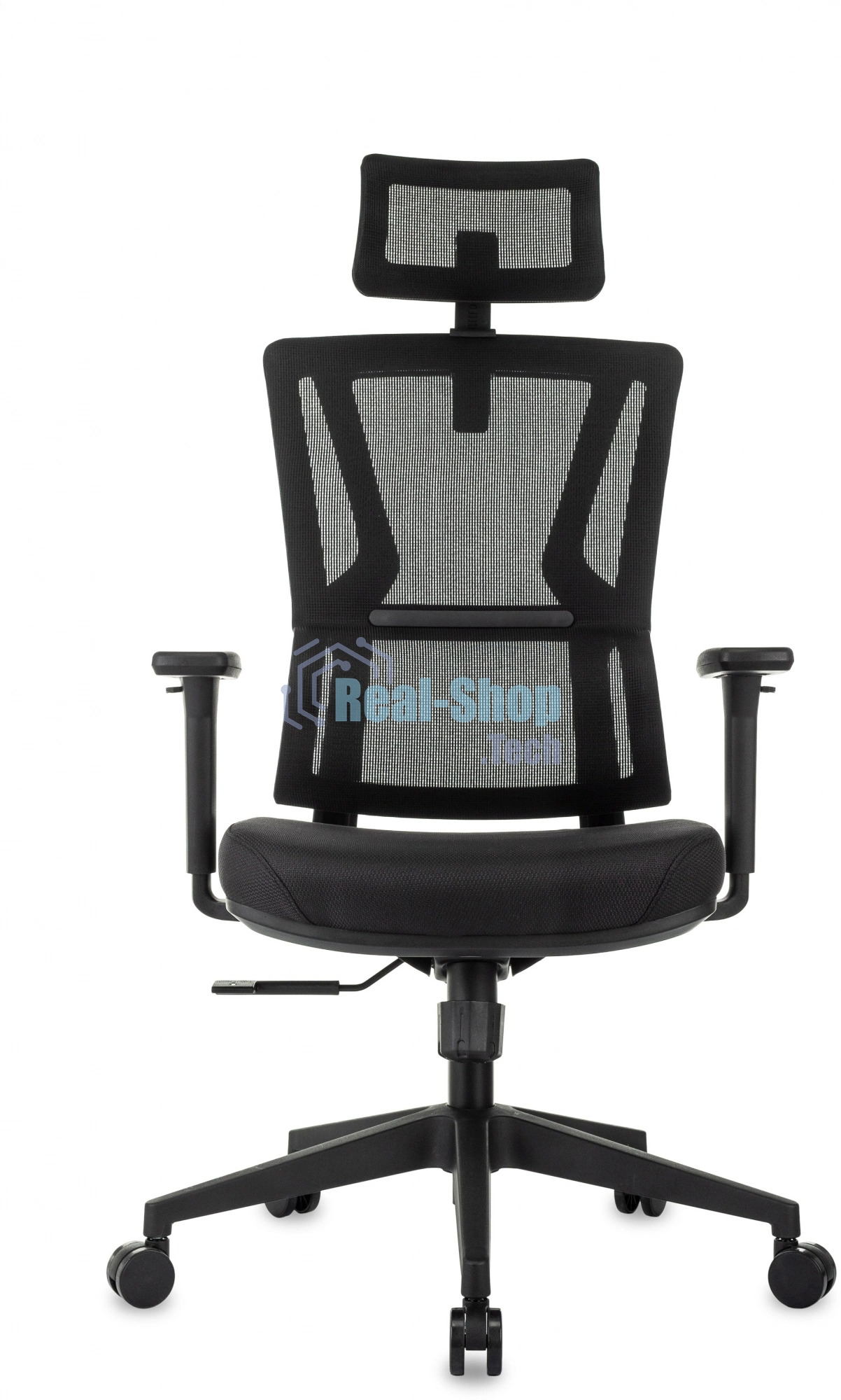 Кресло руководителя Бюрократ MC-711N-H черный, сетка/ткань, с подголов. крестов. пластик