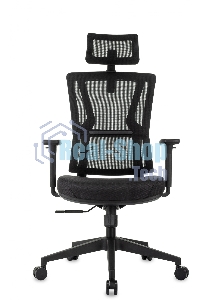 Кресло руководителя Бюрократ MC-711N-H черный, сетка/ткань, с подголов. крестов. пластик
