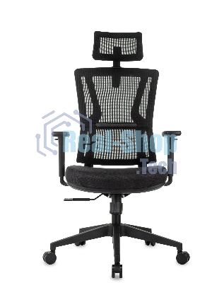 Кресло Бюрократ MC-711N-H черный, сетка, подголовник