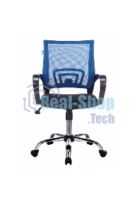 Кресло компьютерное Бюрократ CH-695N/SL/BL/TW-11 спинка сетка синий TW-05, сиденье черный TW-11, крестовина хром