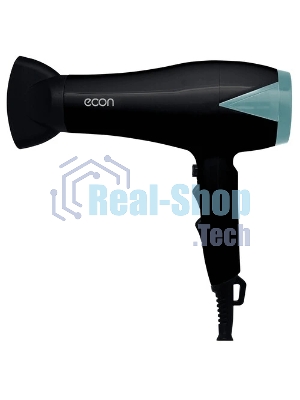 Фен ECON ECO-BH210D черный/голубой, 2000 Вт