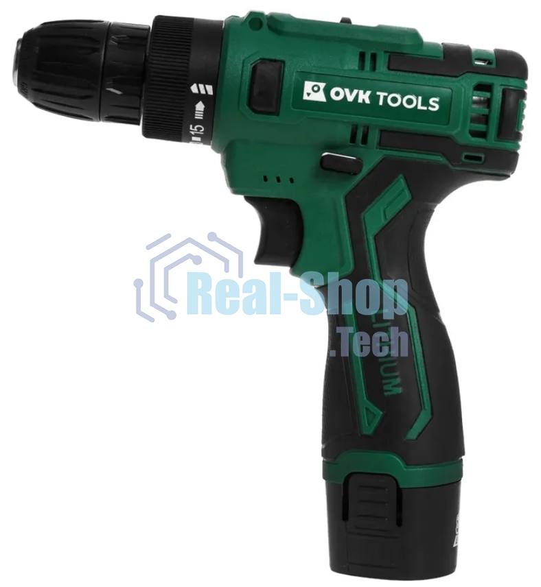 Дрель-шуруповерт Ovk Tools OTCS3AA-12V-1.5A, 12 В, 1,5 Ач, 26 Нм, щеточный