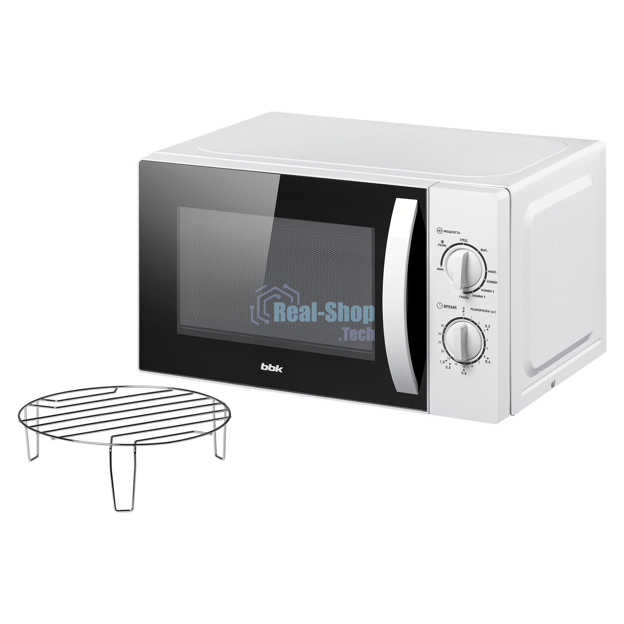 Микроволновая печь BBK 20MWG-738M/W белый, 20 л, 700 Вт, поворотный механизм