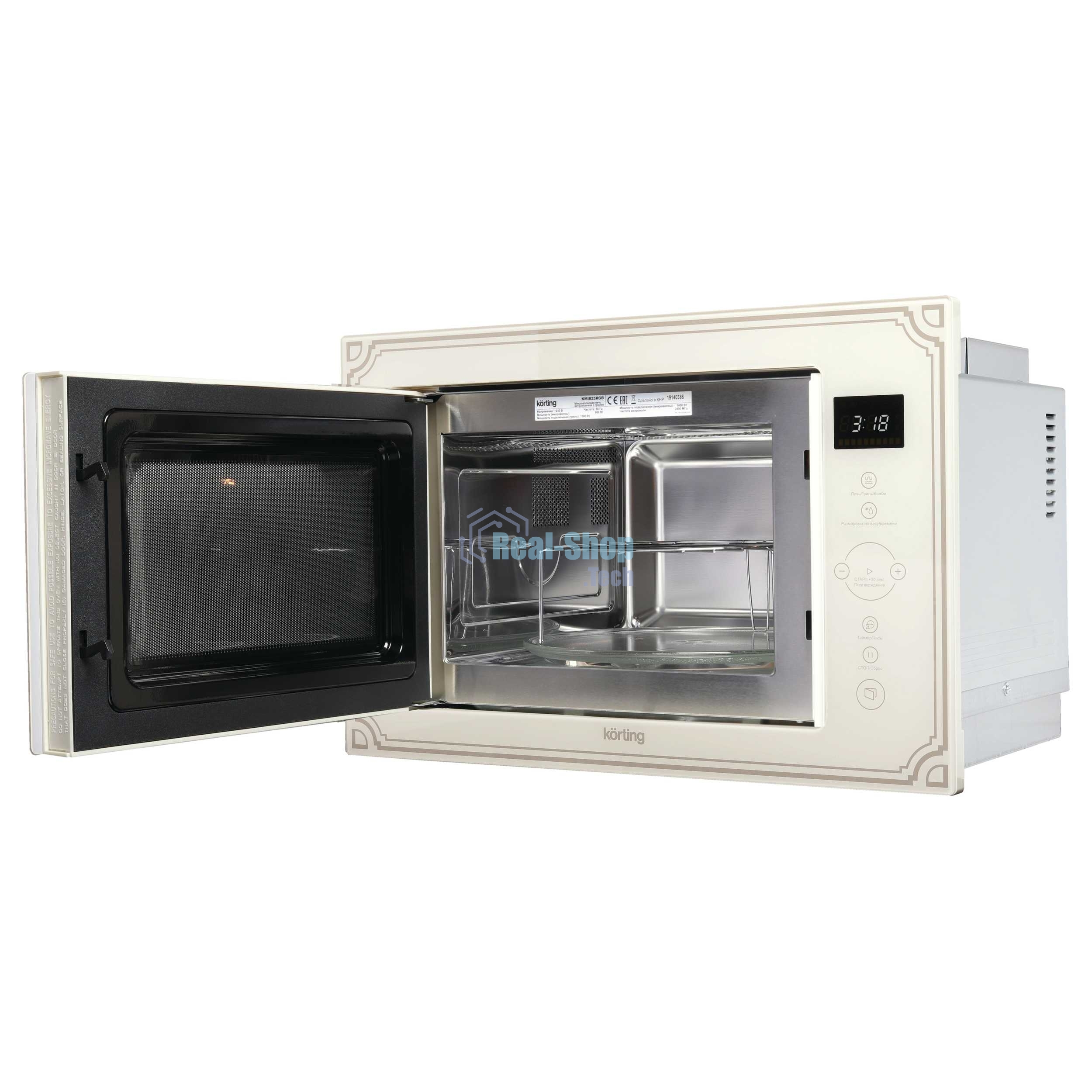 Микроволновая печь встраиваемая Korting KMI 825 RGB бежевый, 25 л, 900 Вт, переключатели - сенсор