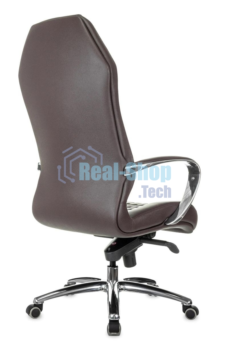 Кресло руководителя Бюрократ AURA/BROWN коричневый, кожа, крестовина алюминий