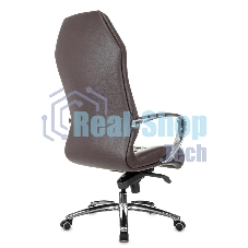 Кресло руководителя Бюрократ AURA/BROWN коричневый, кожа, крестовина алюминий