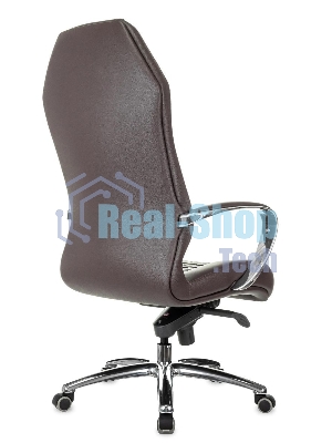 Кресло руководителя Бюрократ AURA/BROWN коричневый, кожа, крестовина алюминий