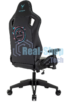 Кресло Knight Outrid Smile черный, экокожа, 120 кг, механизм качания