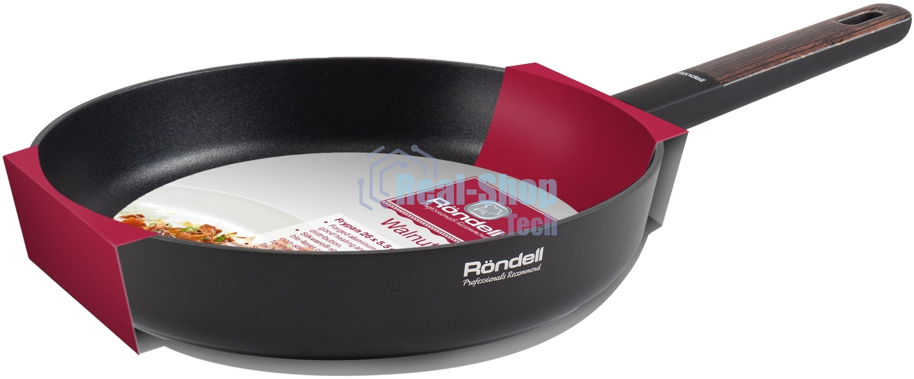Сковорода Rondell Walnut RDA-1941 круглая 26 см, покрытие: антипригарное ручка несъемная (без крышки) черный