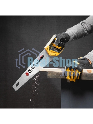 Ножовка по дереву Denzel 400 мм, 11 TPI, зуб 3D, двухкомпонентная рукоятка