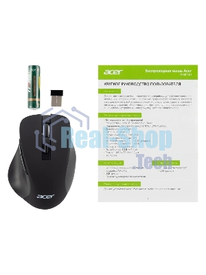 Мышь беспроводная Acer OMR140 черный, 1600 dpi, радиоканал, USB, кнопки - 6
