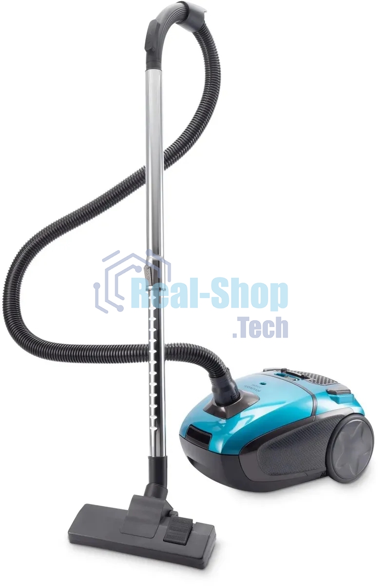 Пылесос Hyundai HYV-B4990 бирюзовый/черный, 400/2220 Вт, уборка сухая, пылесборник мешок, 2.5 л (в компл.:1мешок)