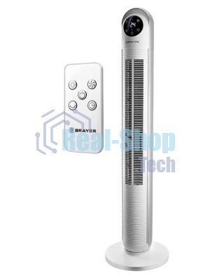 Вентилятор BRAYER BR4956, эл.упр.,пульт ДУ,вращение,мощ-ть 60Вт, LED дисплей,3 скор.Таймер