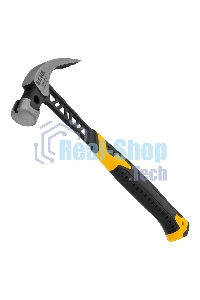 Молоток-гвоздодер Denzel 450 г, цельнокованый, боек с магнитом, двухкомп. обрезин. рук-ка