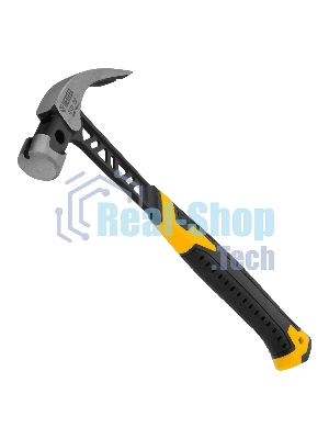 Молоток-гвоздодер Denzel 450 г, цельнокованый, боек с магнитом, двухкомп. обрезин. рук-ка