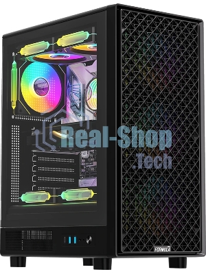 Компьютерный корпус Formula V Line MANA Dynamic Black AR, ATX, TYPE-C*1, USB3.0*2, FRONT 3x120мм ARGB, REAR 1x120мм ARGB