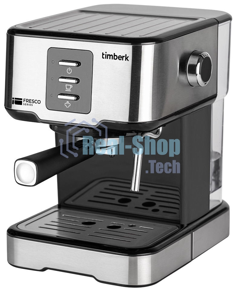 Кофеварка рожковая Timberk T-CM33038 черный, исп. кофе - молотый, 1.5 л, 1100 Вт, 20 Бар.