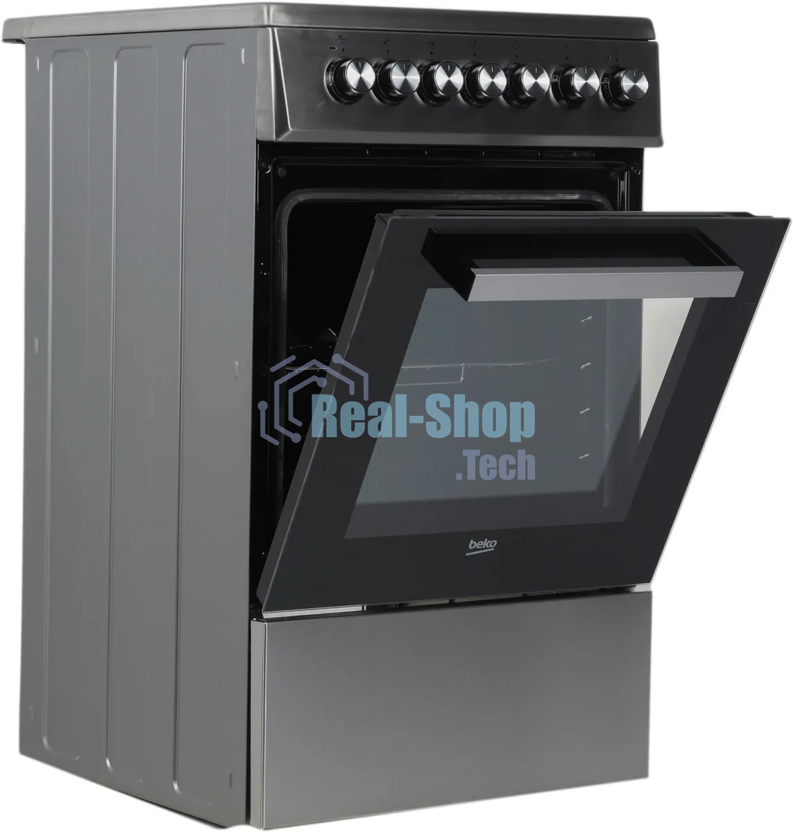 Плита электрическая Beko FSS57100GX серебристый, конфорок 4 шт, духовка 60 л, 50 см x 85 см x 60 см