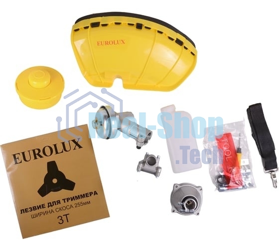 Бензиновый триммер Eurolux TR-1000T 70/2/15 2-х такт,1 кВт, ширина 255мм, бак 700мл, 7 кг