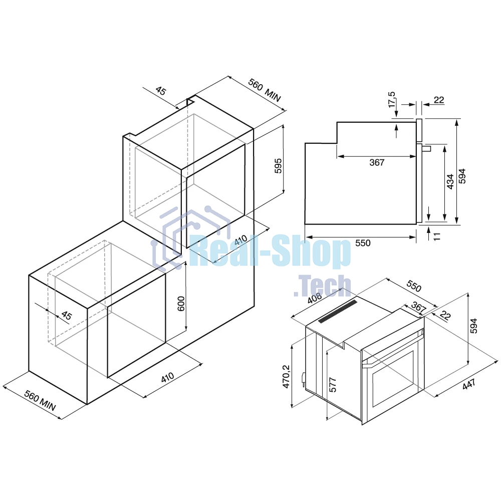 Духовой шкаф электрический Krona LYRA 45 WH белый