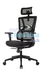 Кресло руководителя Бюрократ MC-711N-H черный, сетка/ткань, с подголов. крестов. пластик