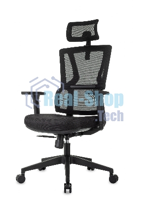 Кресло Бюрократ MC-711N-H черный, сетка, подголовник