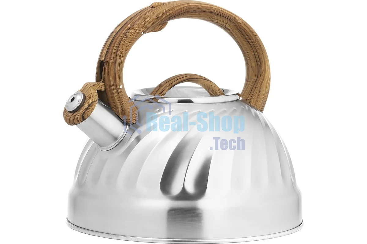 Чайник для плиты LARA LR00-69 (зеркальный) 2.7 л индукционное капсулированное дно, свисток с кноп. Механизмом