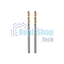 Сверло спиральное по металлу Denzel 3,2 x 65мм, Р6М5, Golden Tip, 2 шт.