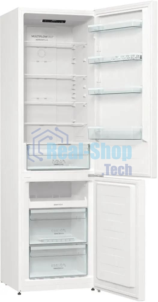 Холодильник Gorenje NRK6201PW4 белый двухкамерный 235/96л морозилка снизу, No Frost