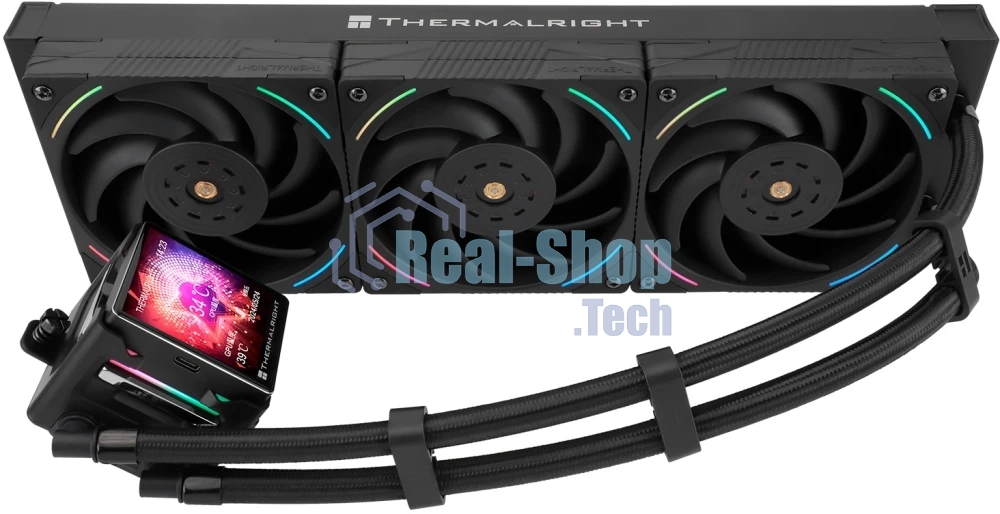 Система жидкостного охлаждения Thermalright Elite Vision 360 (360mm, LED, Black, ARGB/Fans: 3x120mm, 69CFM, 27dBA, 2150RPM/Pump height 63mm, Rad thickness 27mm/S: 1700, 1200, 1851, 115X, 2011, 2066, AM5, AM4)