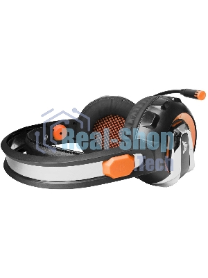 Гарнитура Crown CMGH-3003 чёрный/оранжевый, проводная, подсветка