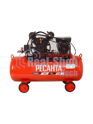 Компрессор поршневой Ресанта КП-100/400Р масляный 400л/мин 100л 2500Вт красный/черный