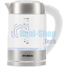 Чайник электрический Hyundai HYK-S5807 1.7л. 2200Вт белый/серебристый (корпус: стекло)