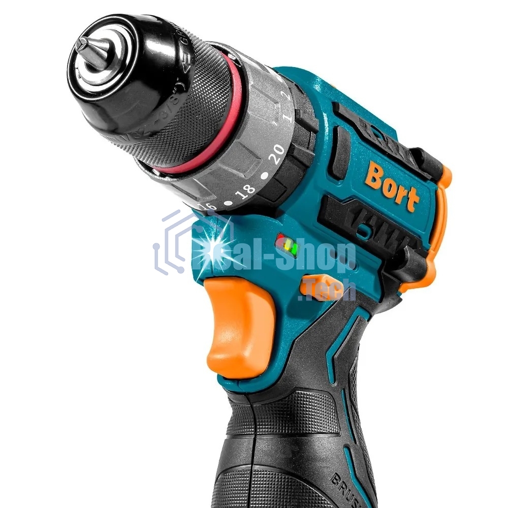Дрель-шуруповерт Bort BAB-16U, Аккумуляторная, 16.8В, 2 АКБ, Кейс