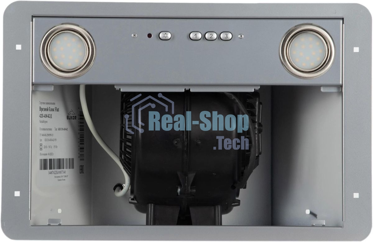 Вытяжка встраиваемая Elikor Flat 42П-430-К3Д белый/хром, 42 см, 430 куб. м/ч, 60 дБ