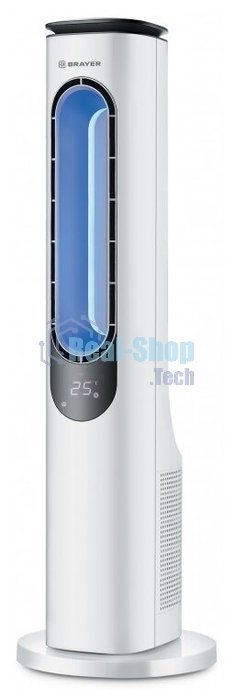 Вентилятор BRAYER BR4950, LED дисп, ионизация, пульт, таймер, сенс панель, подсветка, 50Вт