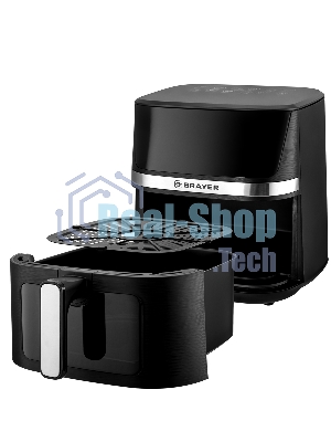 Аэрогриль Brayer 2038BR черный, 1600 Вт, 7 л, сенсор, 12 программ