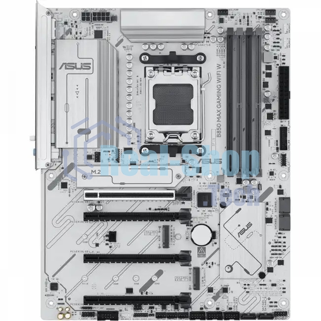 Материнская плата ASUS B850 MAX GAMING WIFI W, AM5, AMD B850, 4xDDR5, 4xSATA, 3xM.2, 1xPCIe 5.0 x16, 1xPCIe 4.0 x4, 2xPCIe 3.0 x1, 1xDisplayPort, 1xHDMI, 1x2.5Gb LAN, Wi-Fi 6E, Bluetooth 5.3, 1xUSB-C 10Gbps, 3xUSB-A 10Gbps, 2xUSB-A 5Gbps, 2xUSB-A 2.0, 3x3