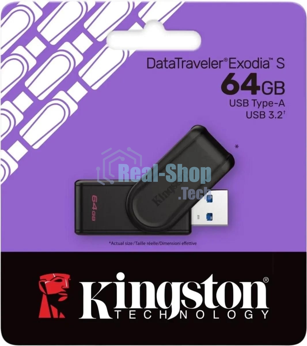 Флешка USB Kingston 64 Gb DataTraveler Exodia S DTXS/64 Gb USB 3.0 черный
