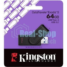 Флешка USB Kingston 64 Gb DataTraveler Exodia S DTXS/64 Gb USB 3.0 черный